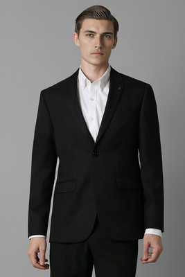 LOUIS PHILIPPE Checkered Single Breasted Casual Men Blazer(Black)