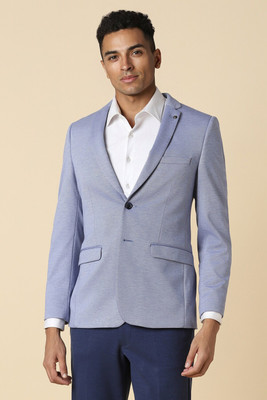 Allen Solly Self Design Single Breasted Formal Men Blazer(Blue)