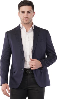 integration Solid Single Breasted Festive & Wedding, Formal Men Blazer(Dark Blue)