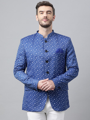 Hangup Polka Print Single Breasted Casual Men Blazer(Multicolor)