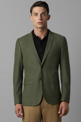 LOUIS PHILIPPE Self Design Single Breasted Casual Men Blazer(Green)