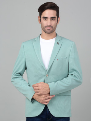 CANTABIL Self Design Single Breasted Casual Men Blazer(Green)