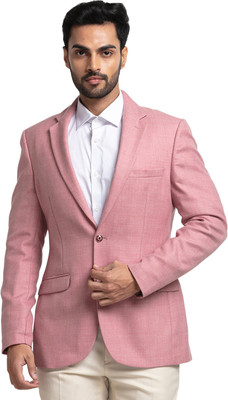 Raymond Solid Single Breasted Formal Men Blazer(Red)