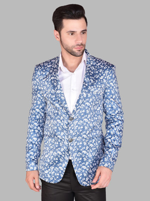 METRONAUT Solid Single Breasted Casual Men Blazer(Blue)