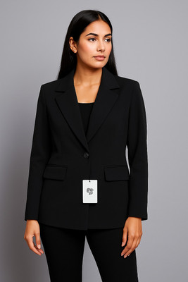 Aaromcollection Solid Single Breasted Casual, Formal Women Blazer(Black)