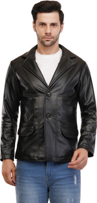 Wolver Solid Single Breasted Casual Men Blazer(Black)