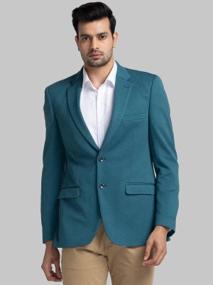 Raymond Solid Single Breasted Casual Men Blazer(Green)