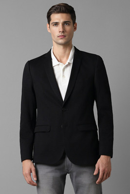 LOUIS PHILIPPE Striped Single Breasted Casual Men Blazer(Black)