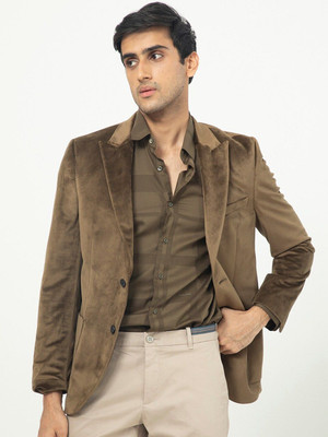 Rare Rabbit Solid Single Breasted Casual Men Blazer(Light Green)