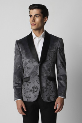 V DOT BY VAN HEUSEN Printed Single Breasted Festive & Wedding Men Blazer(Blue)