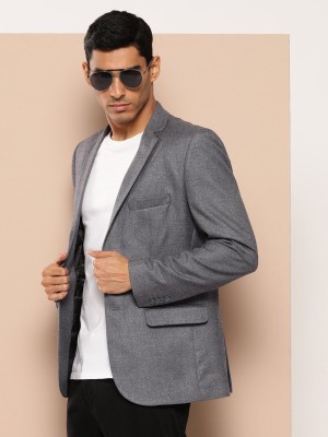 INVICTUS Solid Single Breasted Casual Men Blazer(Grey)