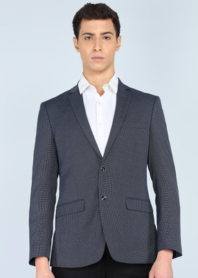 PARK AVENUE Self Design Single Breasted Formal Men Blazer(Grey)