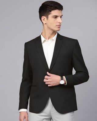 PERFECT PRODUCTIONS Solid Single Breasted Formal Men Blazer(Black)