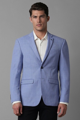 LOUIS PHILIPPE Solid Single Breasted Formal Men Blazer(Blue)