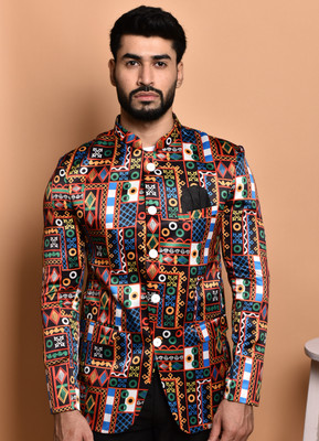 PRINT CULTR Printed Single Breasted Casual Men Blazer(Multicolor)