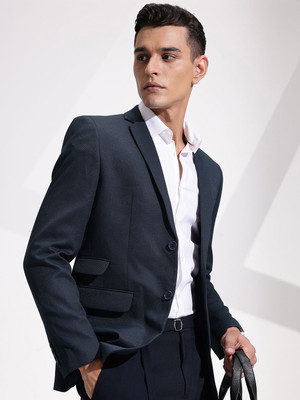 INVICTUS Self Design Single Breasted Casual Men Blazer(Blue)