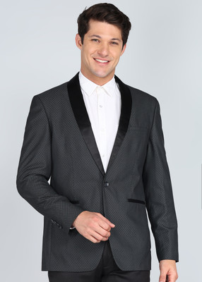 PETER ENGLAND Striped Tuxedo Style Formal Men Blazer(Beige)