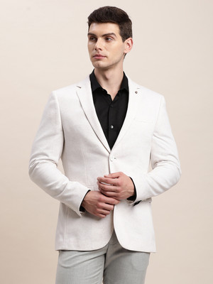 TURTLE Solid Single Breasted Casual Men Blazer(Grey)