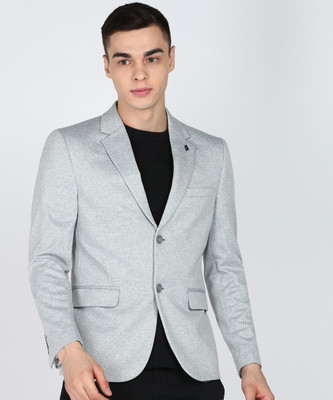 KILLER Self Design Single Breasted Casual Men Blazer(Grey)