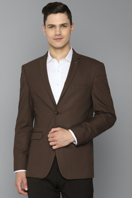 Allen Solly Solid Single Breasted Formal Men Blazer(Brown)
