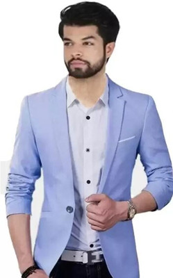 HUMJOLI FASHION Solid Single Breasted Formal, Casual, Festive, Wedding Men Blazer(Blue)