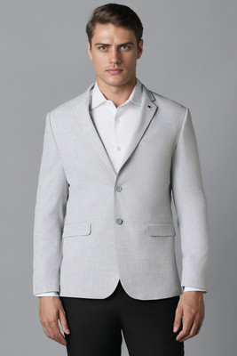 LOUIS PHILIPPE Self Design Single Breasted Formal Men Blazer(Grey)