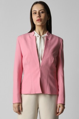 VAN HEUSEN Solid Single Breasted Formal Women Blazer(Pink)