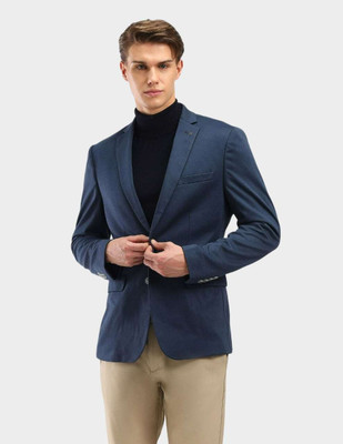 ARROW Self Design Single Breasted Formal Men Blazer(Blue)