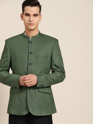 INVICTUS Solid Single Breasted Casual Men Blazer(Green)