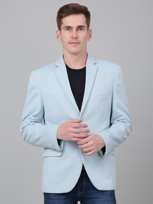 CANTABIL Solid Single Breasted Casual Men Blazer(Light Blue)