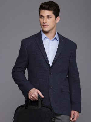 Theme Solid Single Breasted Casual Men Blazer(Blue)