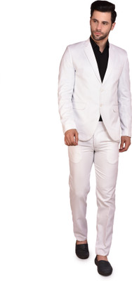 PRINT CULTR Solid Single Breasted Festive & Wedding Men Blazer(White)