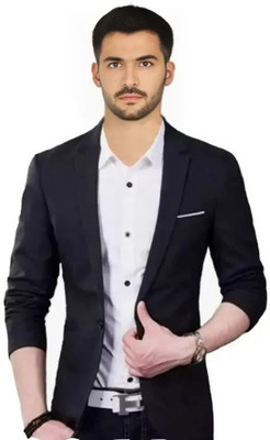 Fijuca Fashion Solid Single Breasted Casual, Formal, Party, Festive & Wedding Men Blazer(Black)