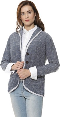 CAMPUS SUTRA Solid Single Breasted Casual Women Blazer(Blue, Grey)