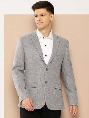 INVICTUS Solid Single Breasted Casual Men Blazer(Grey)