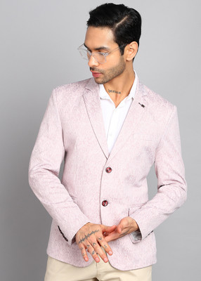 KILLER Self Design Single Breasted Casual Men Blazer(Pink)