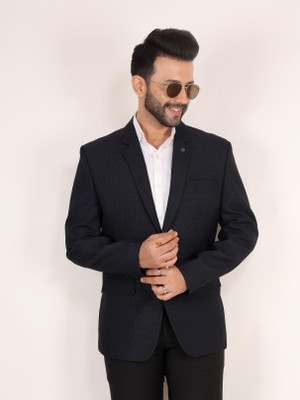 Raxon Solid Single Breasted Casual, Formal, Wedding Men Blazer(Blue)