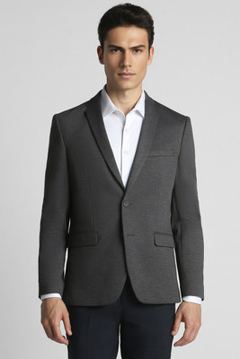 PETER ENGLAND Self Design Single Breasted Formal Men Blazer(Grey)