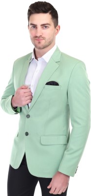 Sansar Solid Single Breasted Casual, Festive & Wedding, Formal, Party Men Blazer(Green)