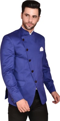 PRINT CULTR Solid Single Breasted Festive & Wedding Men Blazer(Blue)