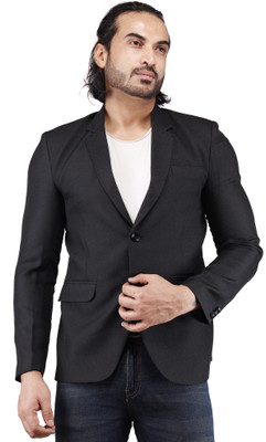 maksud enterprise Solid Single Breasted Casual Men Blazer(Black)