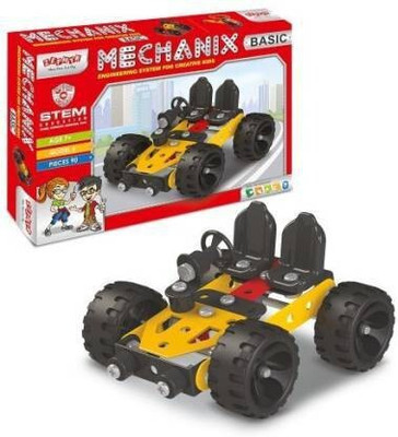 ZEPHYR Metal Mechanix -Basic Engineering System For Creative Kids. Block Building and construction toys set.(Yellow, Black)