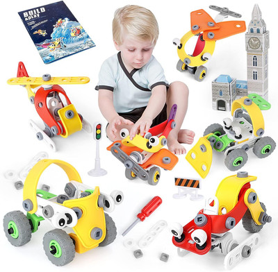 kinegic STEM Building Toys 178 Pieces Engineering Construction Kit with Tools(Multicolor)