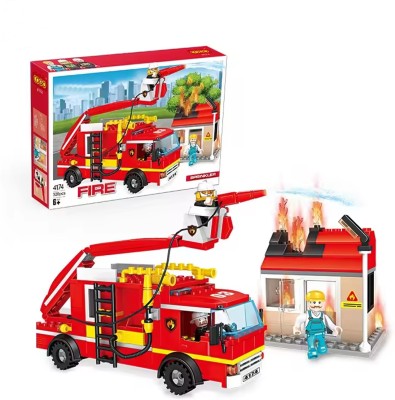 Vaniha 328 Pcs City Fire Rescue Sprinkler with a Gas Station Firefighter Building Set(Multicolor)