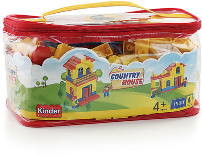 Peacock Toys & Games Peacock Country House PVC Bag - Premium Interlocking Blocks(Multicolor)