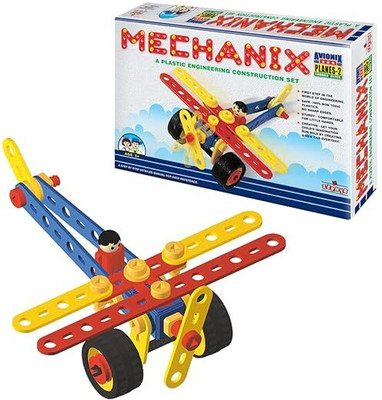Budetto Plastic Mechanix Planes - 2 STEM Building Set for Kids 7 Models 81 Pieces(Multicolor)