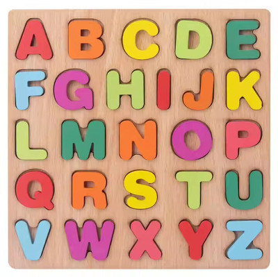 TOYVISION 2025 New 3D Wooden Educational learning A To Z English Alphabets Board(Multicolor)