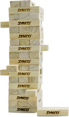 SYNCO Mini Tower Blocks Game | Game for Children & Adults | Mini Block Set -54pc(Beige)