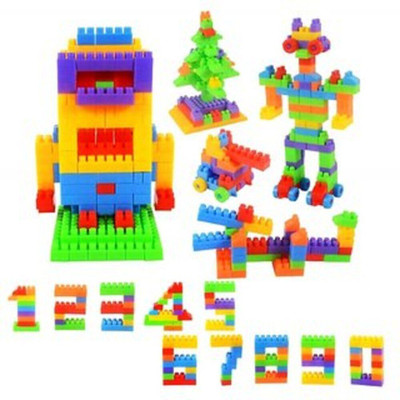 SATSUN ENTERPRISE Non-Toxic Train Building Blocks Game Toys Building Blocks Toy Set 60 PCs(Multicolor)
