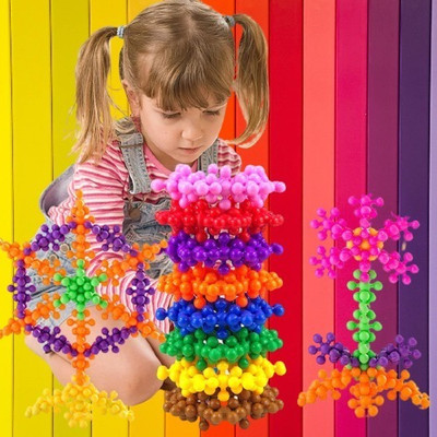 Pureey Star Links:Educational Interlocking construction Blocks for Kids,(100+ Pieces)(Multicolor)
